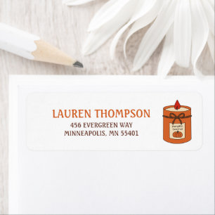 Cute Pumpkin Spice Candle Fall Return Address Label