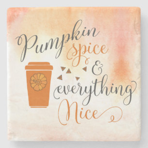Cute Pumpkin Spice Coffee Celebration Stone Coaster