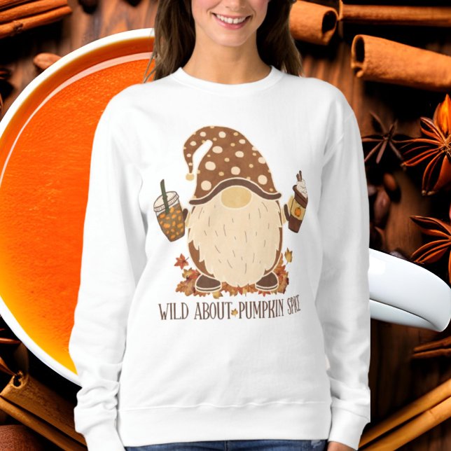 cute pumpkin spice lovers word art gnome sweatshirt (Creator Uploaded)