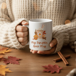Cute Pumpkin Spice Mug Autumn Fall Vibes Coffee 