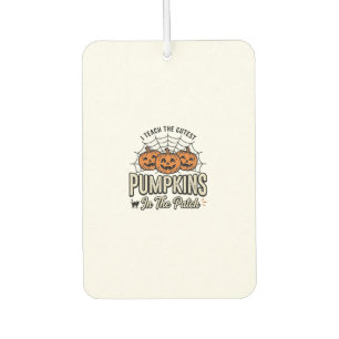 Cute Pumpkin Teacher Halloween Design_1 Car Air Freshener