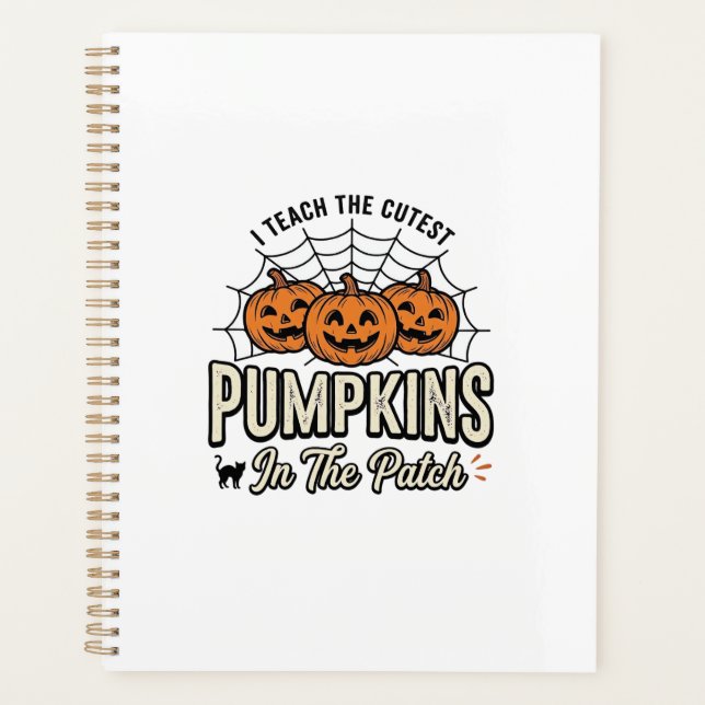Cute Pumpkin Teacher Halloween Design_1 Planner (Front)