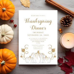 Cute Pumpkin Thanksgiving Dinner Party Invitation