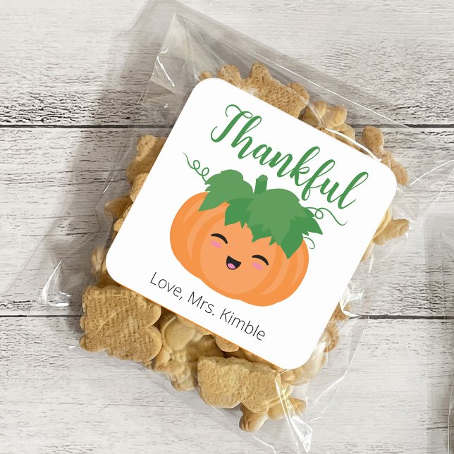 Cute Pumpkin Thanksgiving Gift Sticker & Labels (Creator Uploaded)