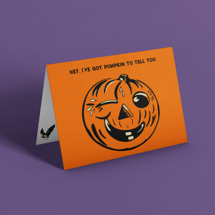 Cute Pumpkin to Tell You Halloween Card