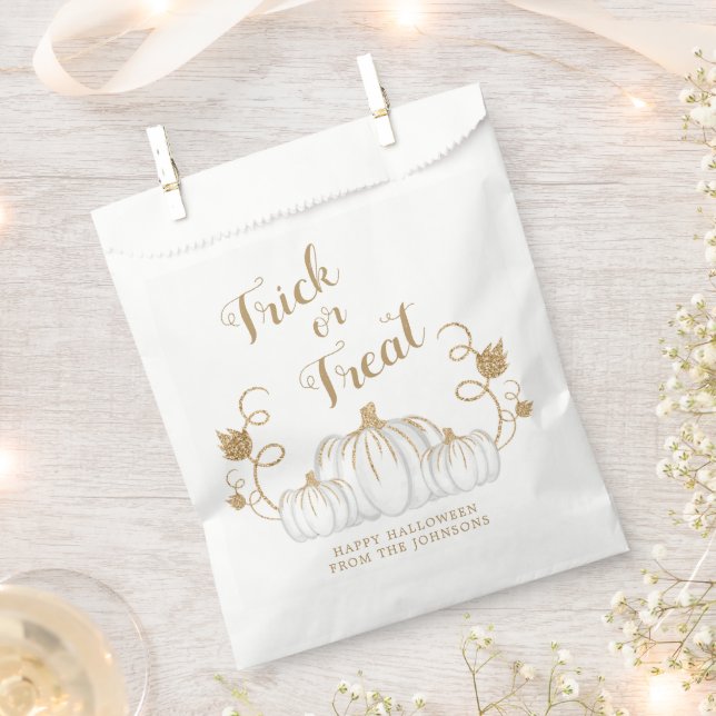 Cute Pumpkin Trick Or Treat Halloween  Favour Bag (Clipped)