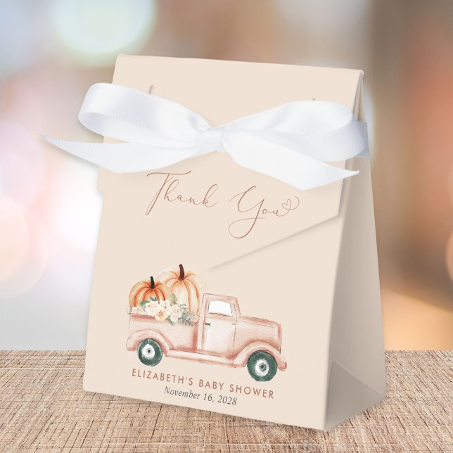 Cute Pumpkin Truck Baby Shower Thank You Favour Box (Creator Uploaded)
