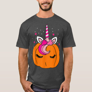 Cute Pumpkin Unicorn Face Costume Easy Halloween G T-Shirt