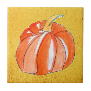Cute Pumpkin vegetable Autumn fall Ceramic Tile