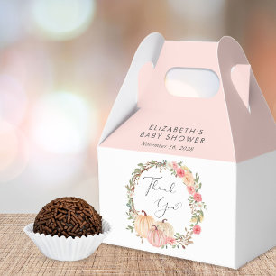 Cute Pumpkin Watercolor Baby Girl Shower Thank You Favour Box