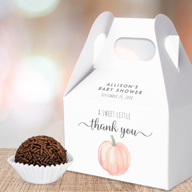 Cute Pumpkin Watercolor Baby Shower Thank You Favour Box (Creator Uploaded)