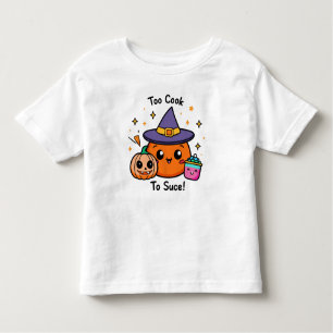 Cute Pumpkin Witch Halloween Vector Art Toddler T-Shirt