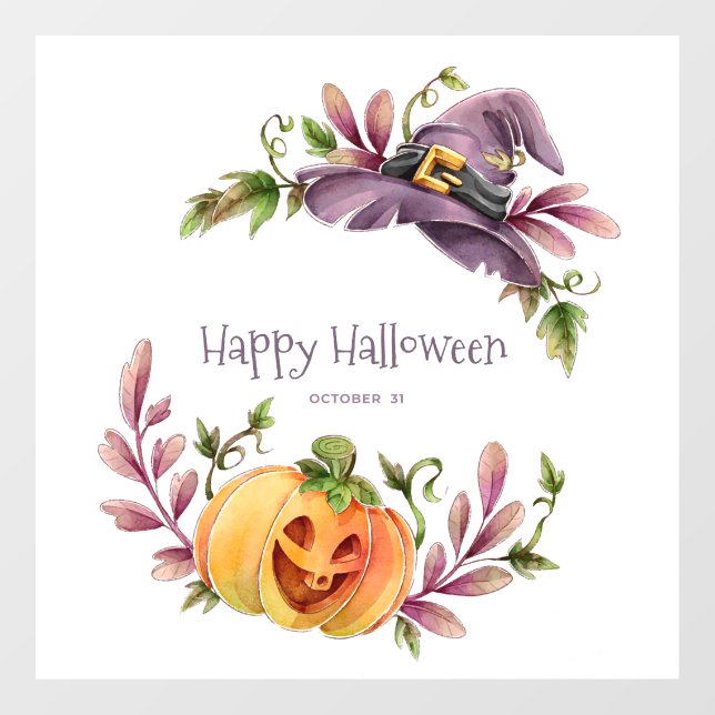Cute Pumpkin, Witches Hat and Autumn Foliage  (Sheet)