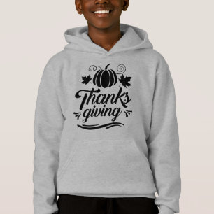 Cute Pumpkin with Text Thanksgiving Typography