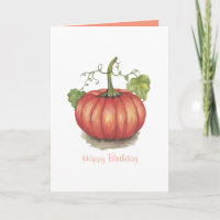 Cute Pumpkin With Vines In Watercolor