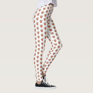 Cute Pumpkin With Vines In Watercolor Leggings