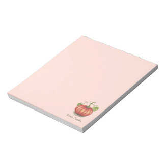 Cute Pumpkin With Vines In Watercolor Notepad