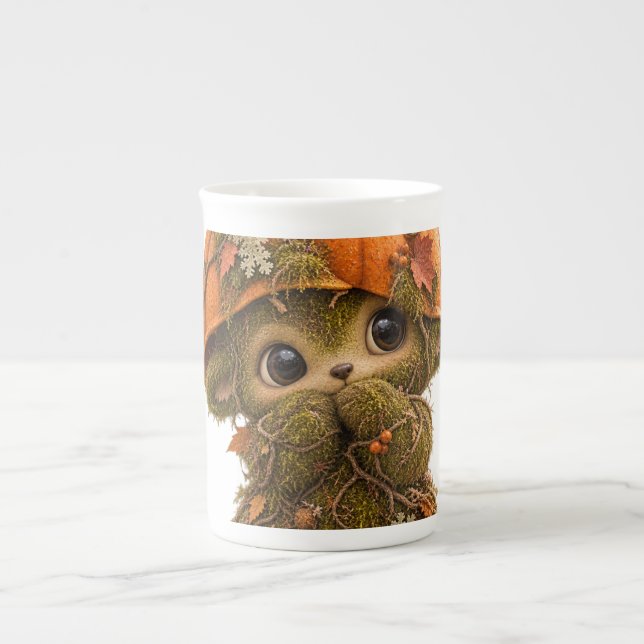 Cute Pumpkin Woodland Creature Mug (Front)