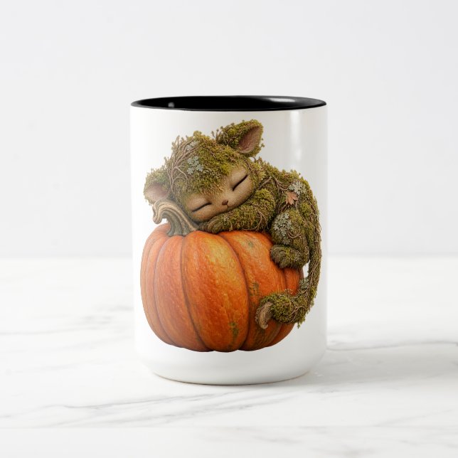 Cute Pumpkin Woodland Creature Mug (Center)