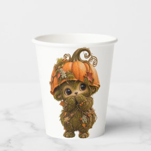 Cute Pumpkin Woodland Creature Paper cup