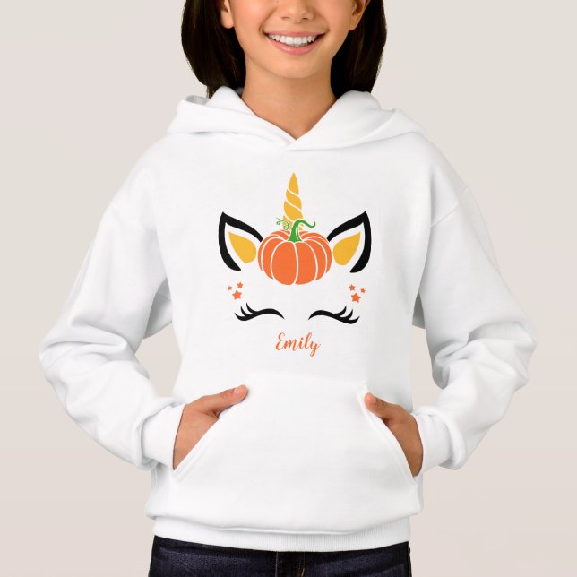 Cute Pumpking Thanksgiving Halloween Unicorn (Front)