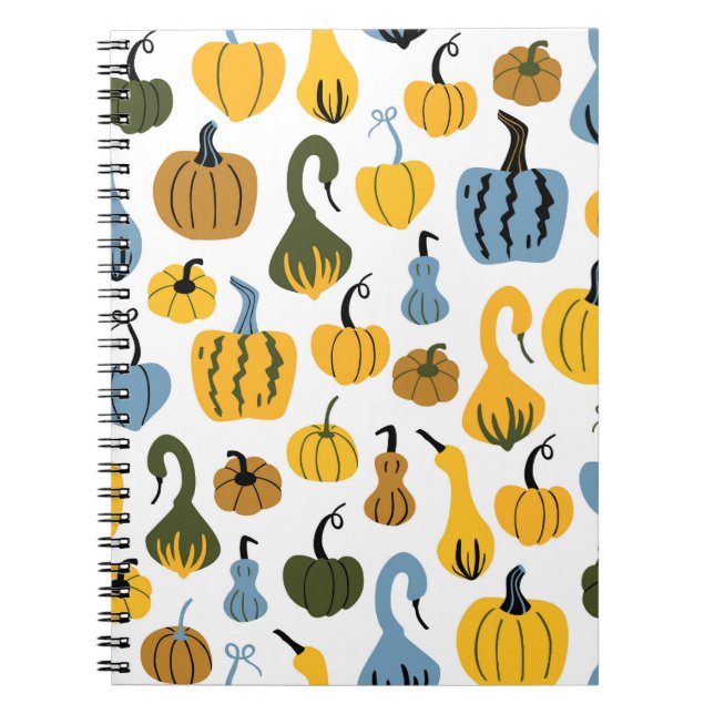 Cute Pumpkins Cartoon Hand Drawn Notebook (Front)