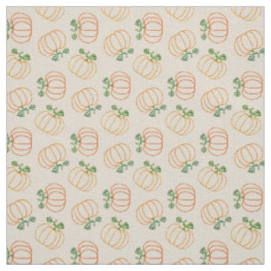 Cute Pumpkins Pattern Fall Autumn Thanksgiving Fabric