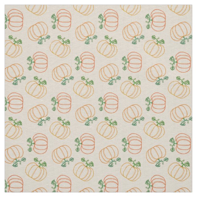 Cute Pumpkins Pattern Fall Autumn Thanksgiving Fabric (Swatch)