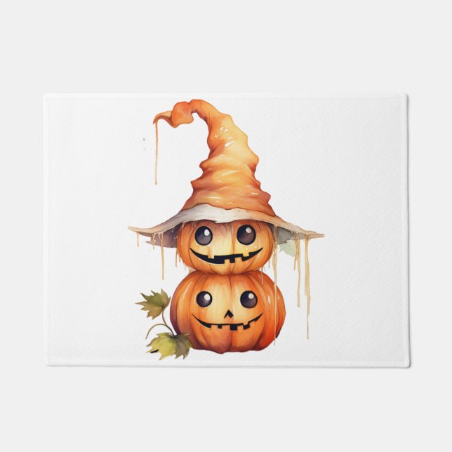 Cute Pumpkins Sticker Doormat (Front)