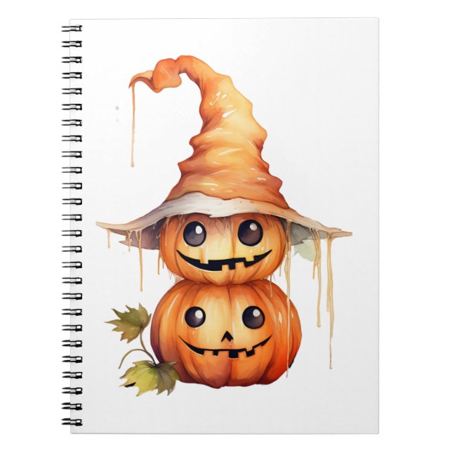 Cute Pumpkins Sticker Notebook (Front)
