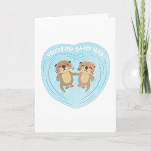 Cute Pun Humour You Are my Otter Half Holiday Card