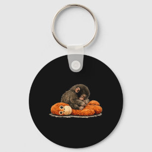Cute Punch Baby Monkey Punch Trend Meme Graphic Key Ring