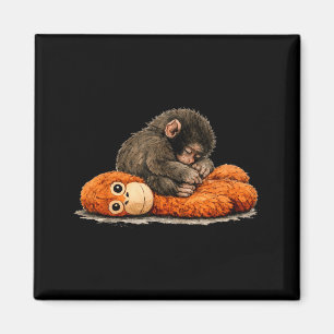 Cute Punch Baby Monkey Punch Trend Meme Graphic Magnet