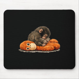Cute Punch Baby Monkey Punch Trend Meme Graphic Mouse Pad