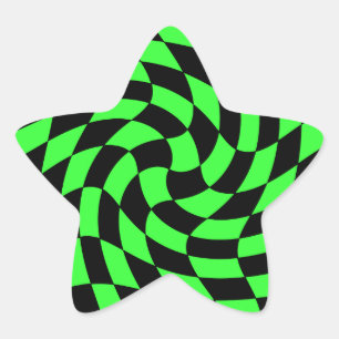 Cute punk neon green and black star sticker