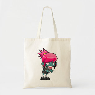 Cute Punk Rock Zombie Girl Illustration Tote Bag