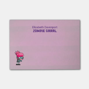 Cute Punk Rock Zombie Grrrl Post-it Notes
