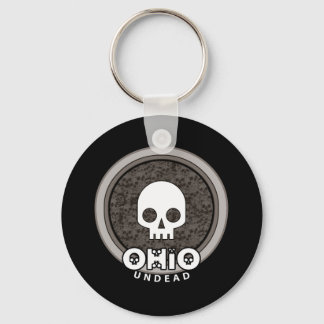 Cute Punk Skull Ohio Keychain Dark
