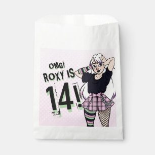 Cute Punk Teen Girl Name Pink 14th Birthday Favour Bag