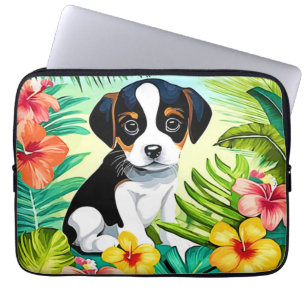 Cute Pup in Paradise Laptop Sleeve