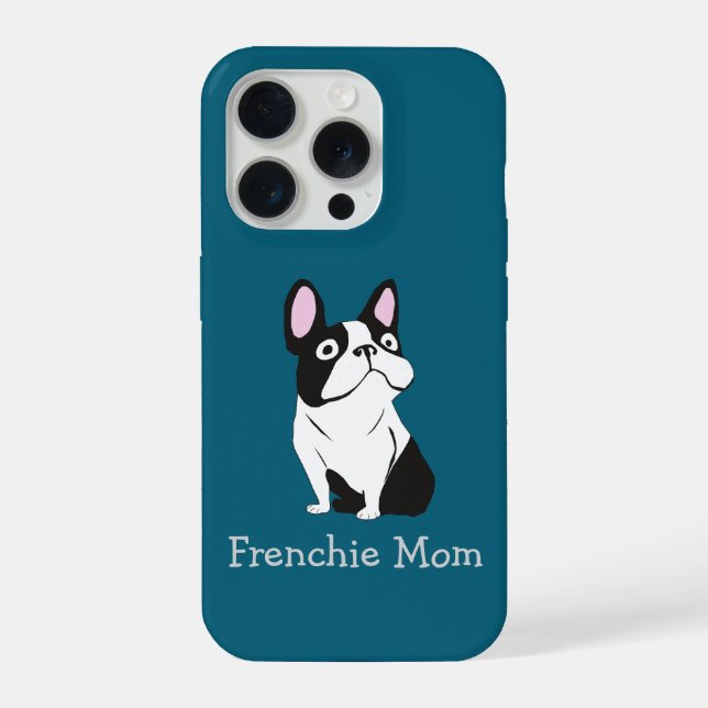 Cute Pup, medium dark blue iPhone Case (Back)