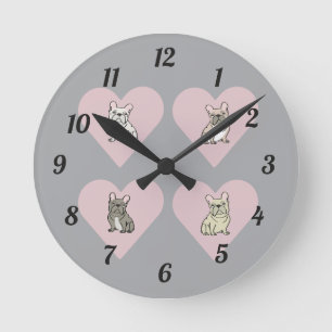 Cute pup round clock