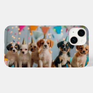 Cute Puppies Birthday Party Celebration Design Case-Mate iPhone 14 Case