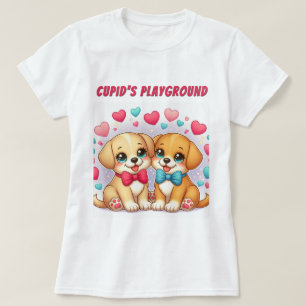 Cute Puppies: Cupid's Playground: Valentine  T-Shirt