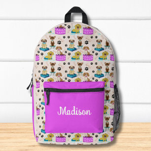 Cute Puppies & Dogs Pattern Dog Printed Backpack