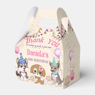 Cute puppies girls puppy party personalised favour box