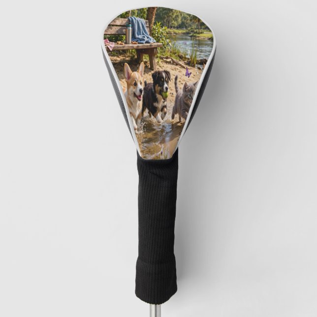  Cute Puppies & Kittens Riverside Adventure Golf  Head Cover (Front)
