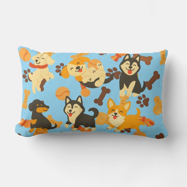 Cute Puppies Lumbar Cushion (Front)