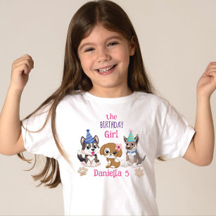 Cute puppies puppy birthday party personalised  T-Shirt