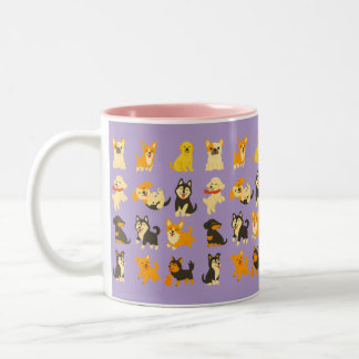 Cute Puppies Two-Tone Coffee Mug